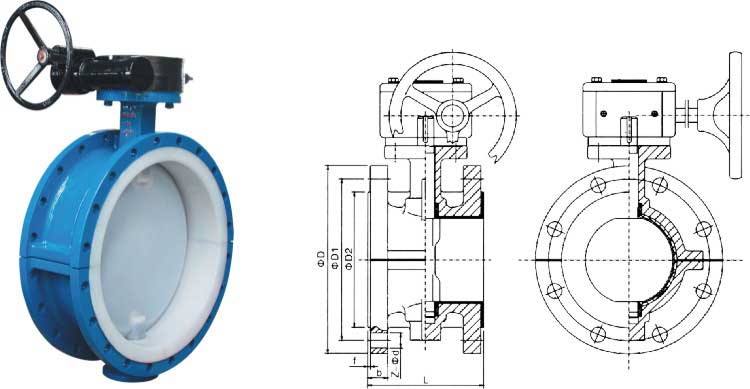D341F46襯氟蝶閥 D341F46襯氟蝶閥