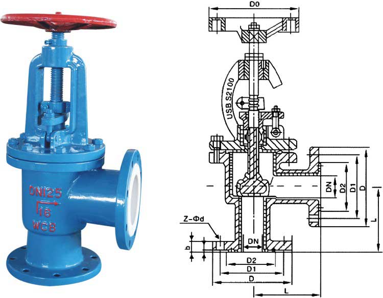 J44F46法蘭連接截止閥(角式) J44F46法蘭連接截止閥(角式)