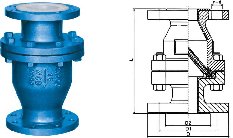 H44F46旋啟式襯氟止回閥 H44F46旋啟式襯氟止回閥